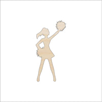 Cheerleader Wood Craft Shape - Laser Cut Baltic Birch Unfinished DIY Wood Art Supplies SPT159 - The Wood Shape Store