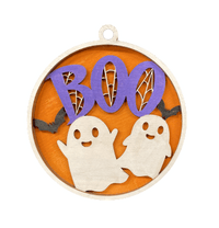Ghost 3D Laser Cut Ornament – Baltic Birch Wood Craft Supplies | DIY Wood Ornament Kit HA2 - The Wood Shape Store