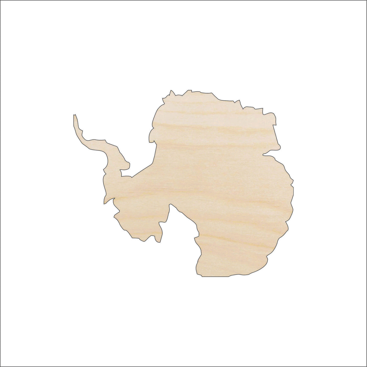 Antarctica Wood Craft Shape - Laser Cut Baltic Birch Unfinished DIY Wood Art Supplies WLD9 - The Wood Shape Store