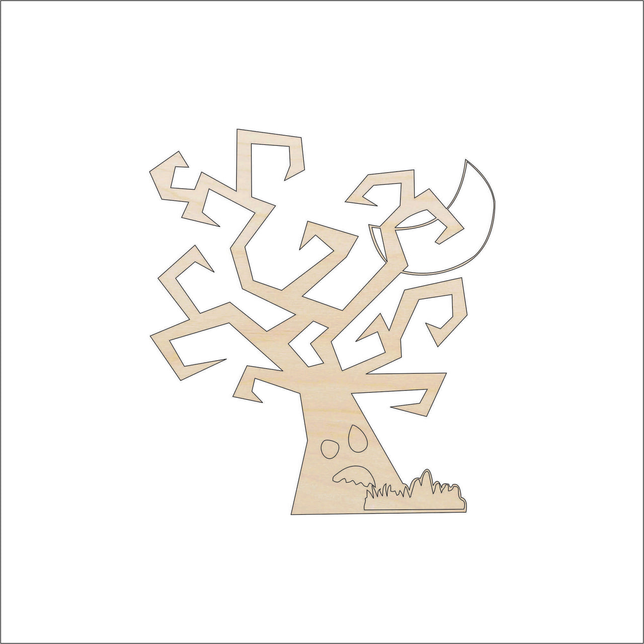 Haunted Tree Wood Craft Shape - Laser Cut Baltic Birch Unfinished DIY Wood Art Supplies FAL46 - The Wood Shape Store