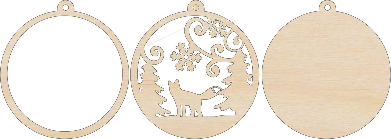 Fox 3D Laser Cut Ornament – Baltic Birch Wood Craft Supplies | DIY Wood Ornament Kit AN1 - The Wood Shape Store