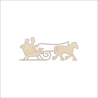 Sleigh Wood Craft Shape - Laser Cut Baltic Birch Unfinished DIY Wood Art Supplies XMS267 - The Wood Shape Store