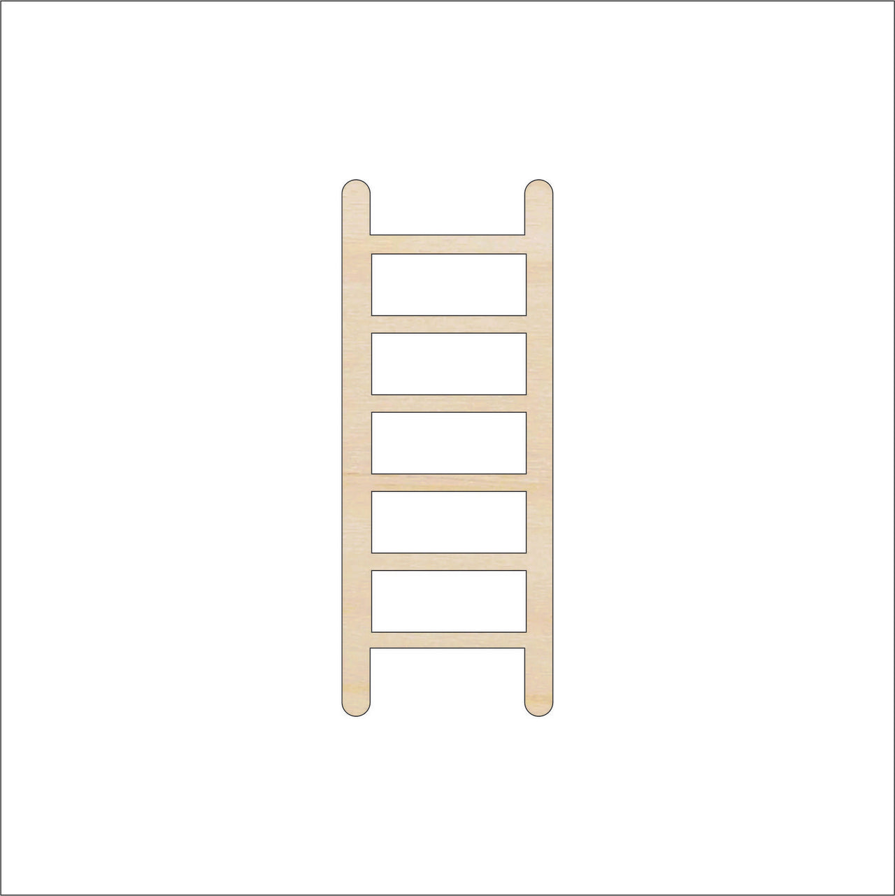 Ladder - Wood Craft Shape – Laser Cut Baltic Birch Unfinished DIY Wood Art Supplies BLD128 - The Wood Shape Store