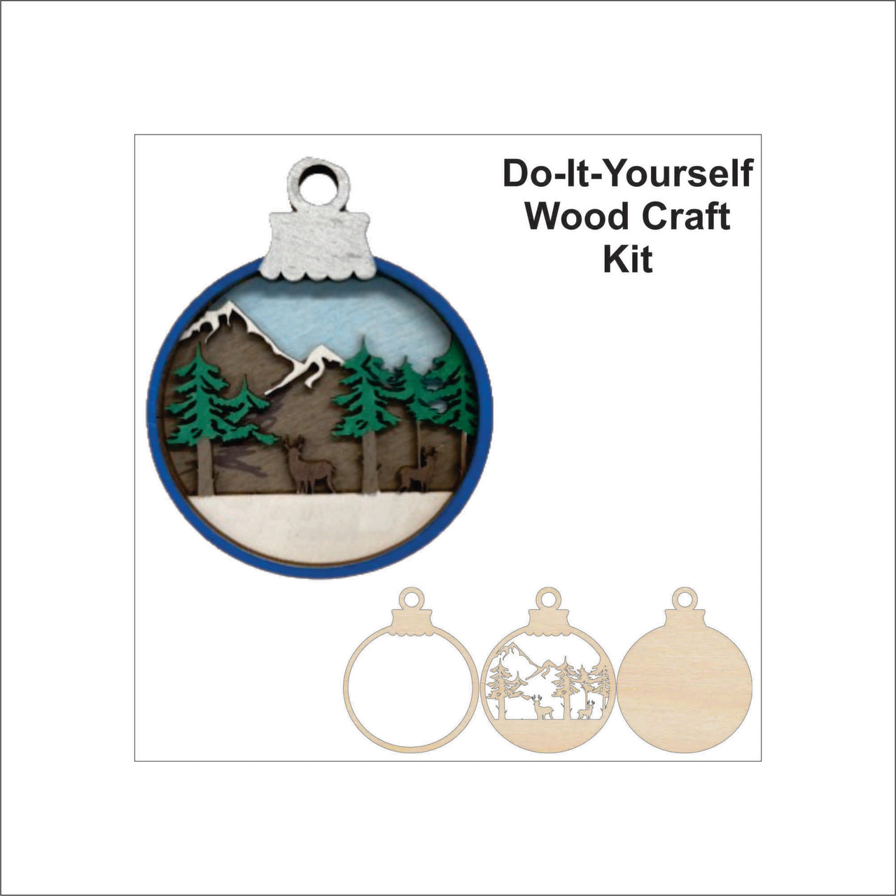 Deer 3D Laser Cut Ornament – Baltic Birch Wood Craft Supplies | DIY Wood Ornament Kit AN51 - The Wood Shape Store