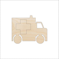 Ambulance Wood Craft Shape - Laser Cut Baltic Birch Unfinished DIY Wood Art Supplies CAR11 - The Wood Shape Store