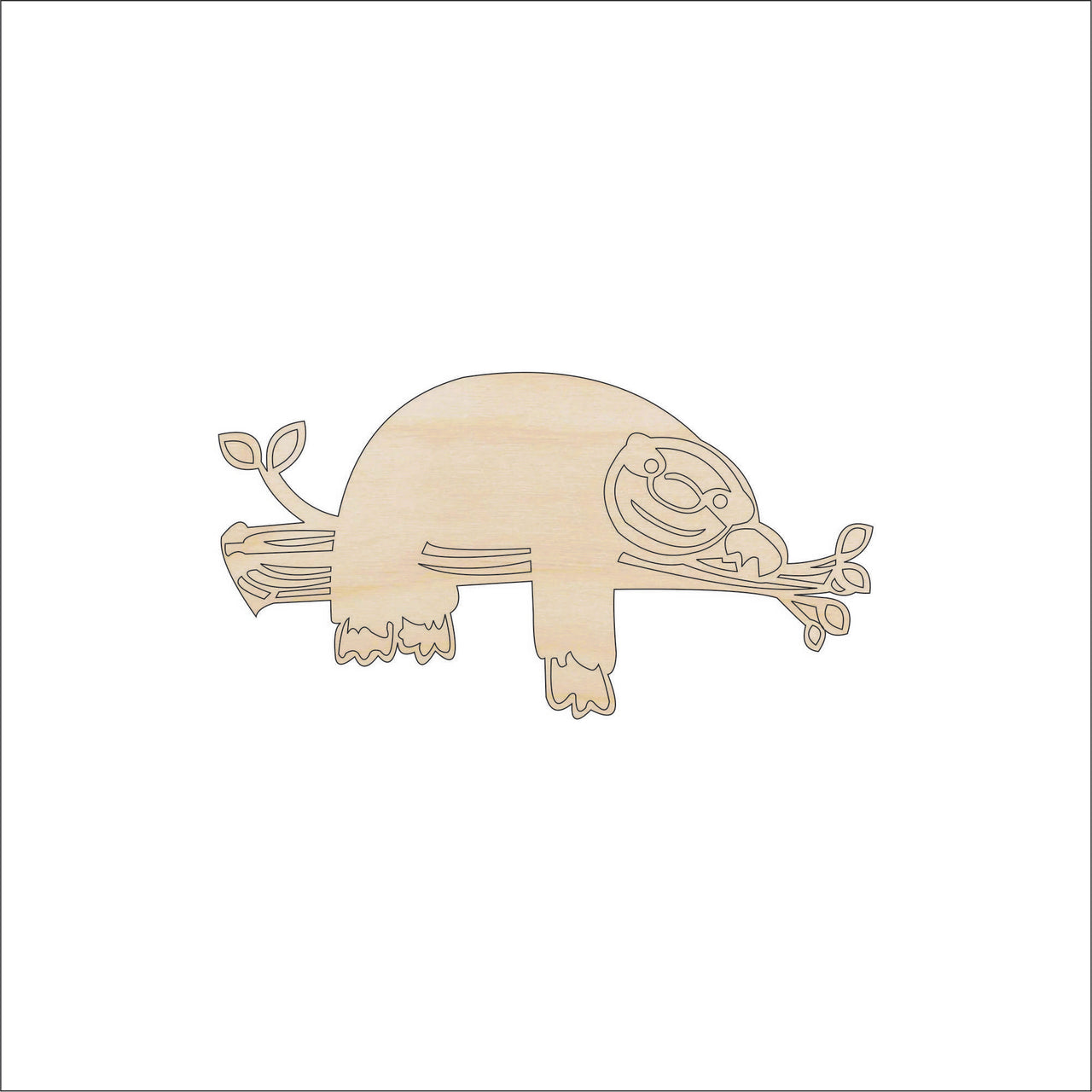 Sloth Wood Craft Shape – Laser Cut Baltic Birch Unfinished DIY Wood Art Supplies ANML25 - The Wood Shape Store