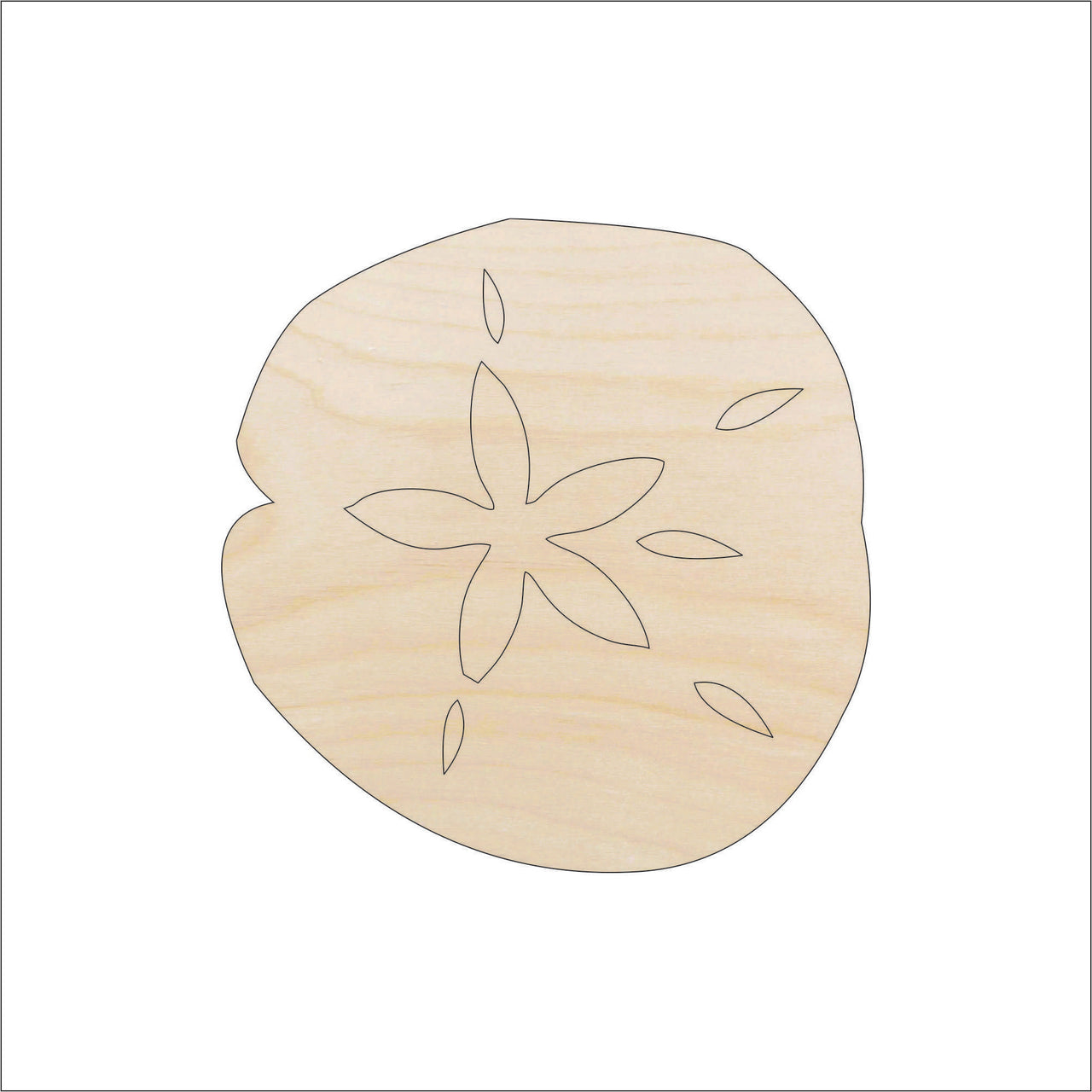 Sand Dollar Wood Craft Shape - Laser Cut Baltic Birch Unfinished DIY Wood Art Supplies SEA135 - The Wood Shape Store