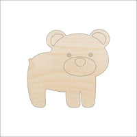 Bear Wood Craft Shape – Laser Cut Baltic Birch Unfinished DIY Wood Art Supplies BER7 - The Wood Shape Store