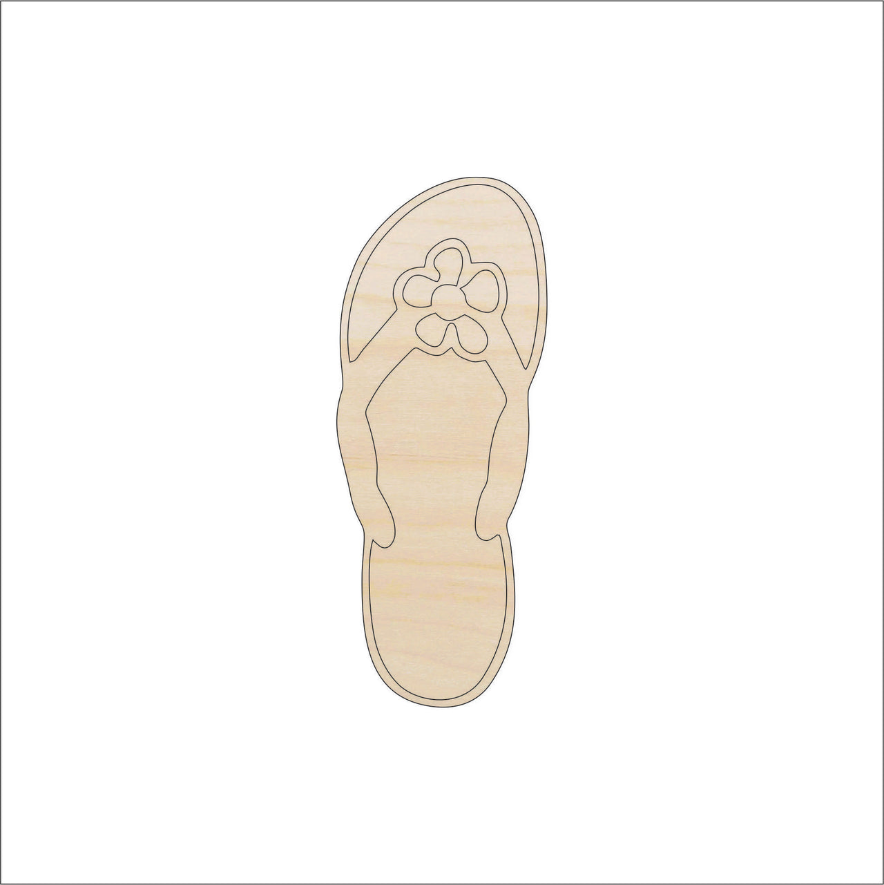 Flip Flop Wood Craft Shape - Laser Cut Baltic Birch Unfinished DIY Wood Art Supplies CLT12 - The Wood Shape Store