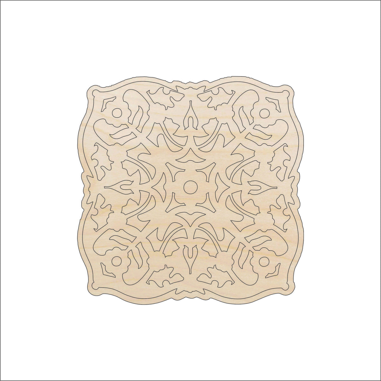 Flower Wood Craft Shape - Laser Cut Baltic Birch Unfinished DIY Wood Art Supplies CSTR15 - The Wood Shape Store