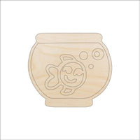 Fishbowl Wood Craft Shape - Laser Cut Baltic Birch Unfinished DIY Wood Art Supplies FSH4 - The Wood Shape Store