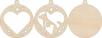 Cat & Dog 3D Laser Cut Ornament – Baltic Birch Wood Craft Supplies | DIY Wood Ornament Kit AN16 - The Wood Shape Store