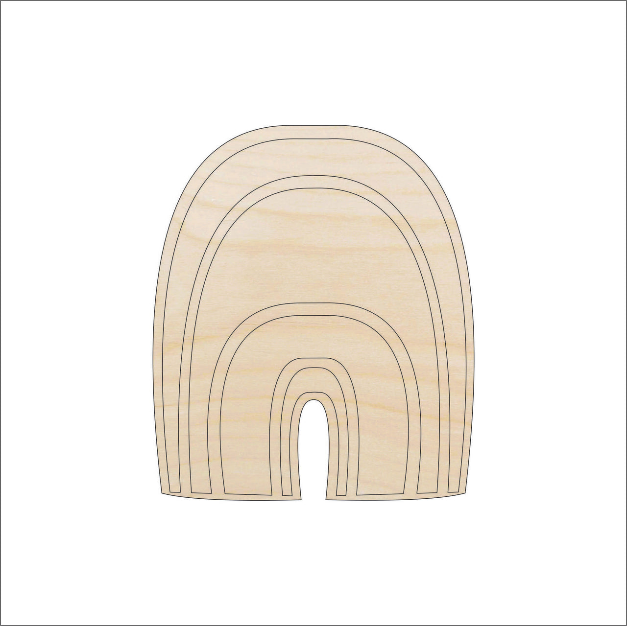 Rainbow Wood Craft Shape - Laser Cut Baltic Birch Unfinished DIY Wood Art Supplies 86 - The Wood Shape Store