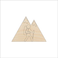 Hiking Wood Craft Shape - Laser Cut Baltic Birch Unfinished DIY Wood Art Supplies SPT249 - The Wood Shape Store