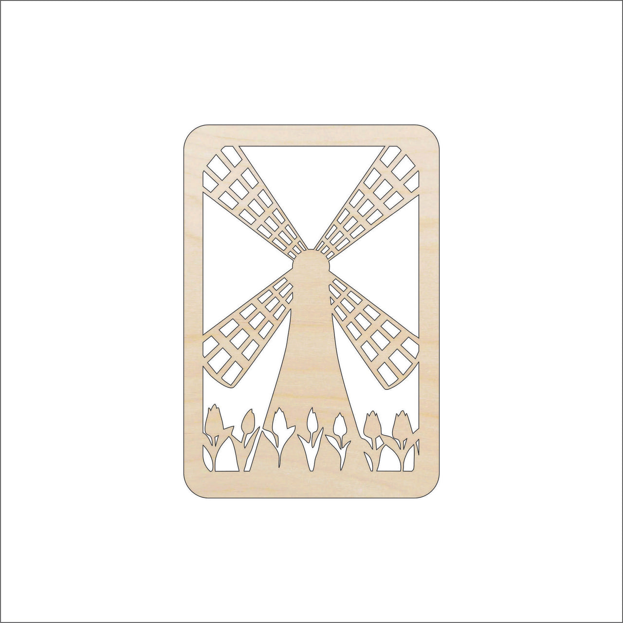 Windmill Wood Craft Shape - Laser Cut Baltic Birch Unfinished DIY Wood Art Supplies WLD78 - The Wood Shape Store
