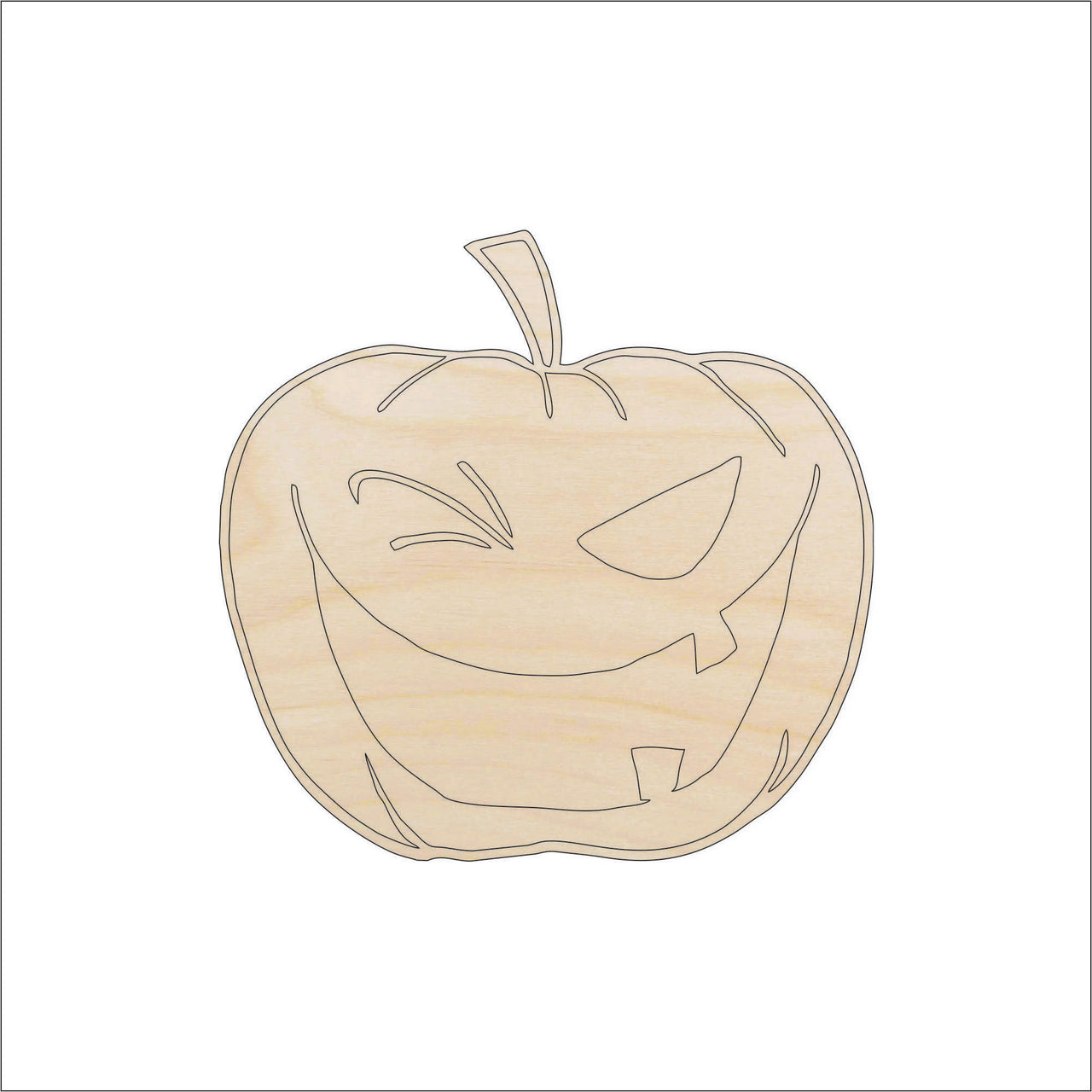 Pumpkin Wood Craft Shape – Laser Cut Baltic Birch Unfinished DIY Wood Art Supplies FAL128 - The Wood Shape Store