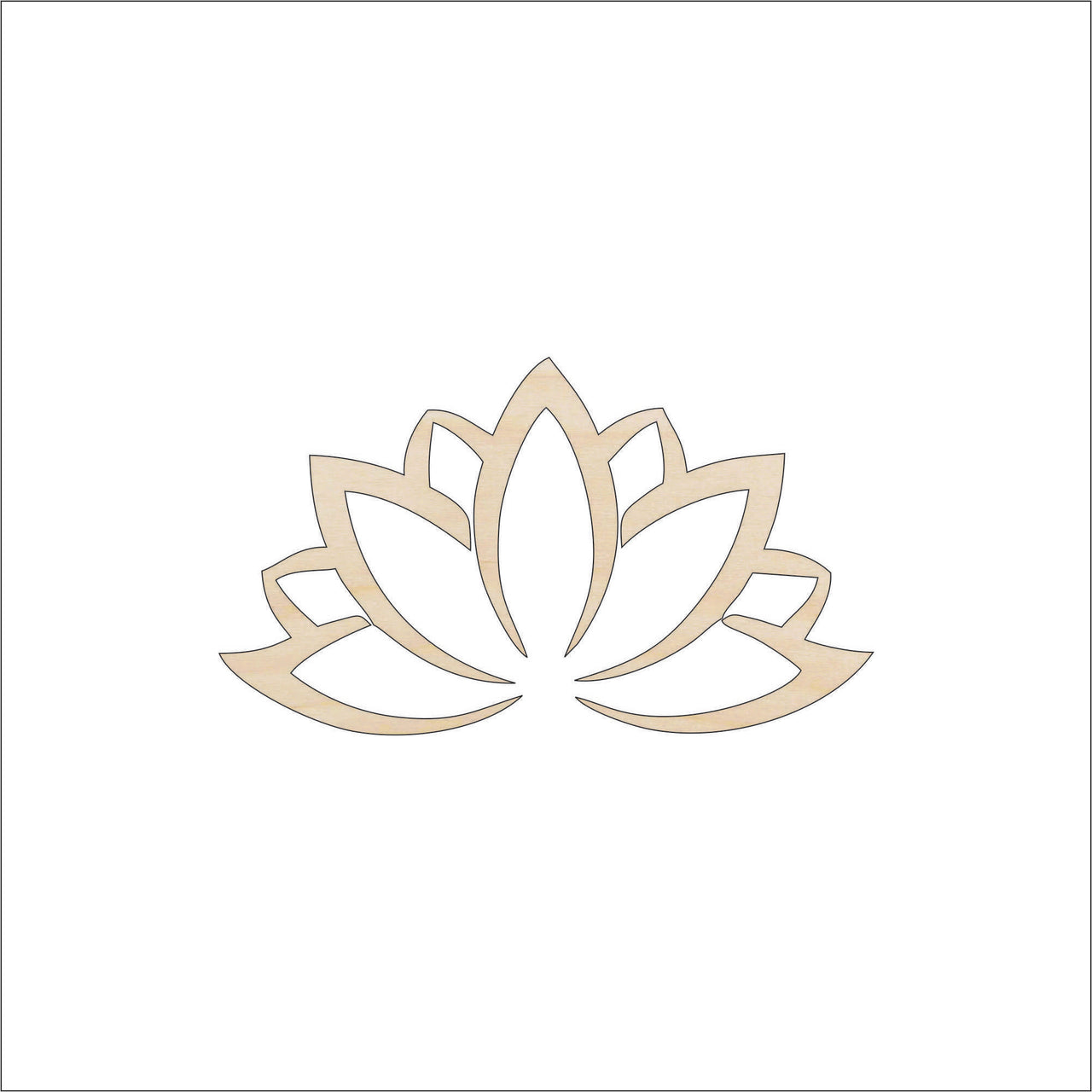 Lotus Wood Craft Shape - Laser Cut Baltic Birch Unfinished DIY Wood Art Supplies FLR6 - The Wood Shape Store