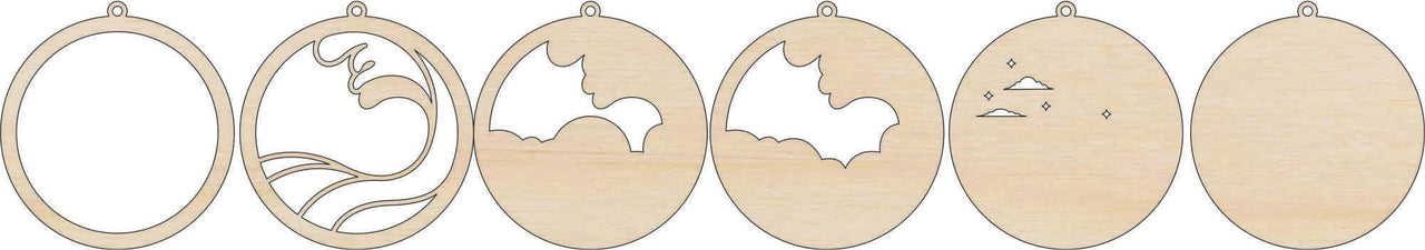 Ocean 3D Laser Cut Ornament – Baltic Birch Wood Craft Supplies | DIY Kit BC6 - The Wood Shape Store