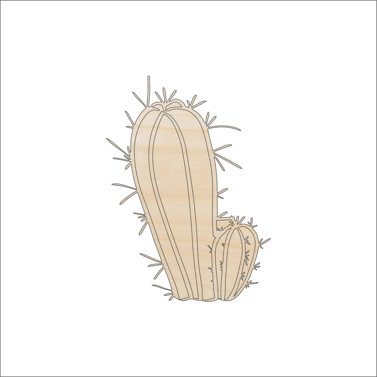 Cactus Wood Craft Shape - Laser Cut Baltic Birch Unfinished DIY Wood Art Supplies TRE2 - The Wood Shape Store