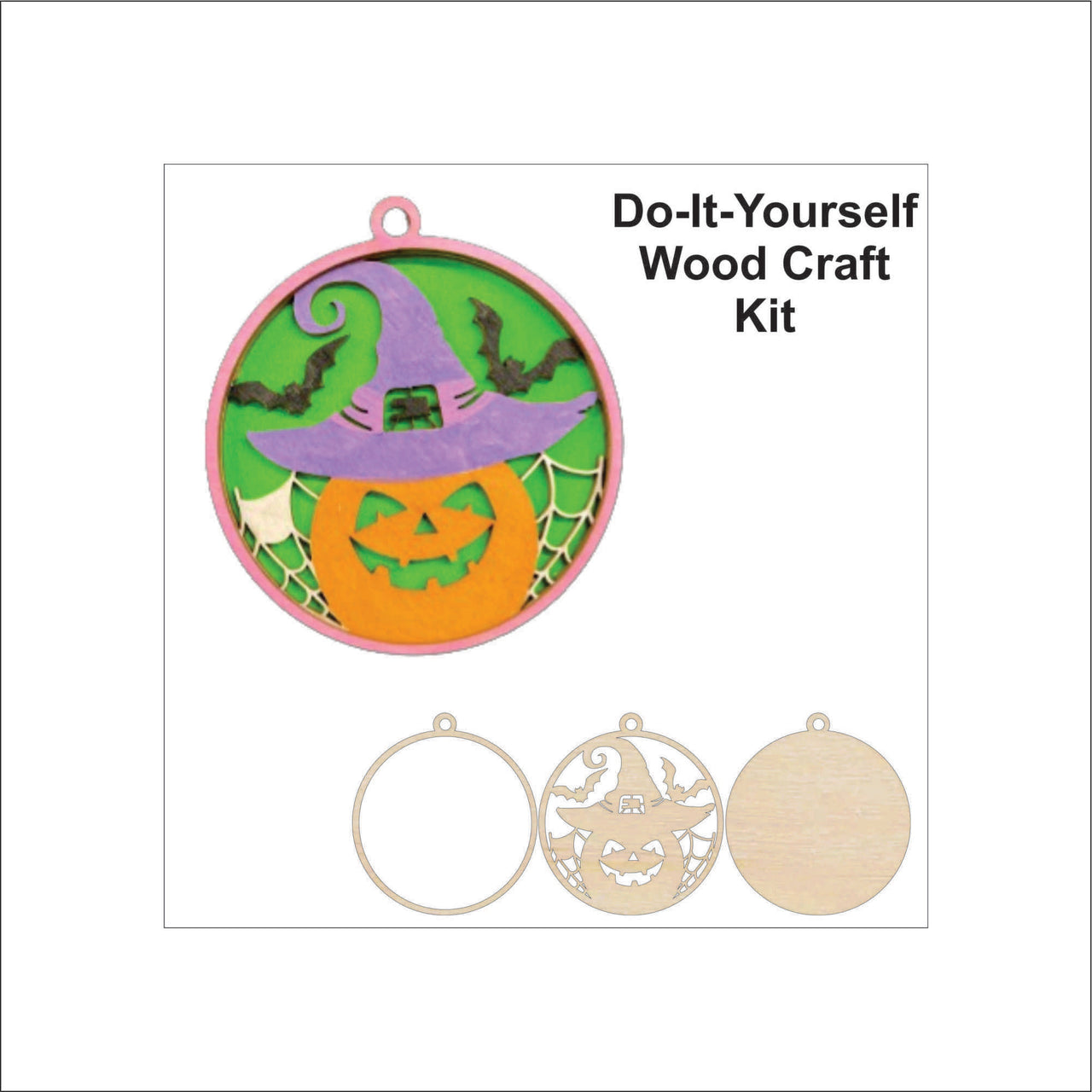Pumpkin 3D Laser Cut Ornament – Baltic Birch Wood Craft Supplies | DIY Wood Ornament Kit HA14 - The Wood Shape Store