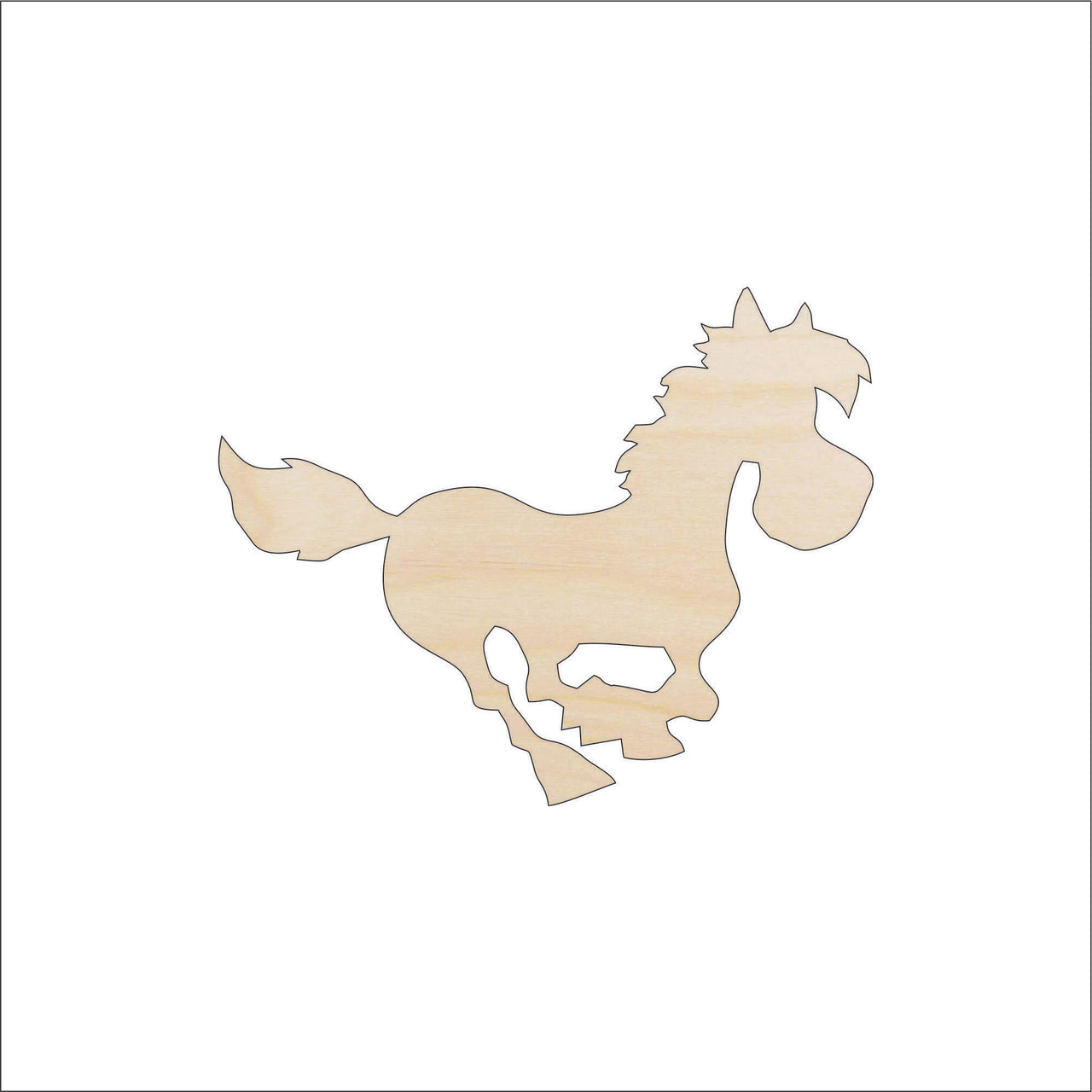 Horse Wood Craft Shape - Laser Cut Baltic Birch Unfinished DIY Wood Art Supplies HRS51 - The Wood Shape Store