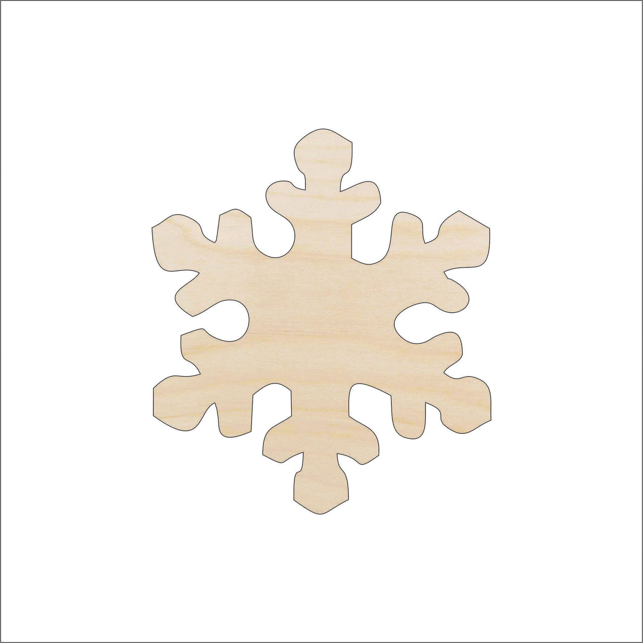 Snowflake Wood Craft Shape - Laser Cut Baltic Birch Unfinished DIY Wood Art Supplies SNW11 - The Wood Shape Store