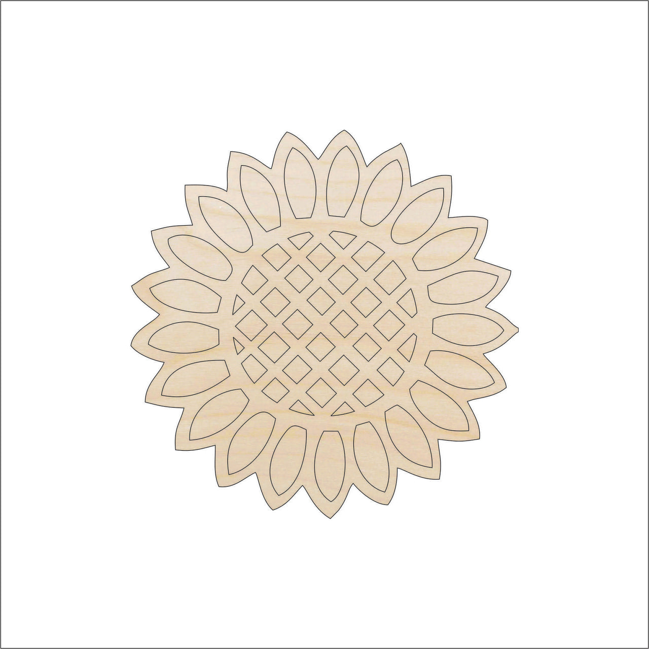 Flower Wood Craft Shape - Laser Cut Baltic Birch Unfinished DIY Wood Art Supplies FLR41 - The Wood Shape Store