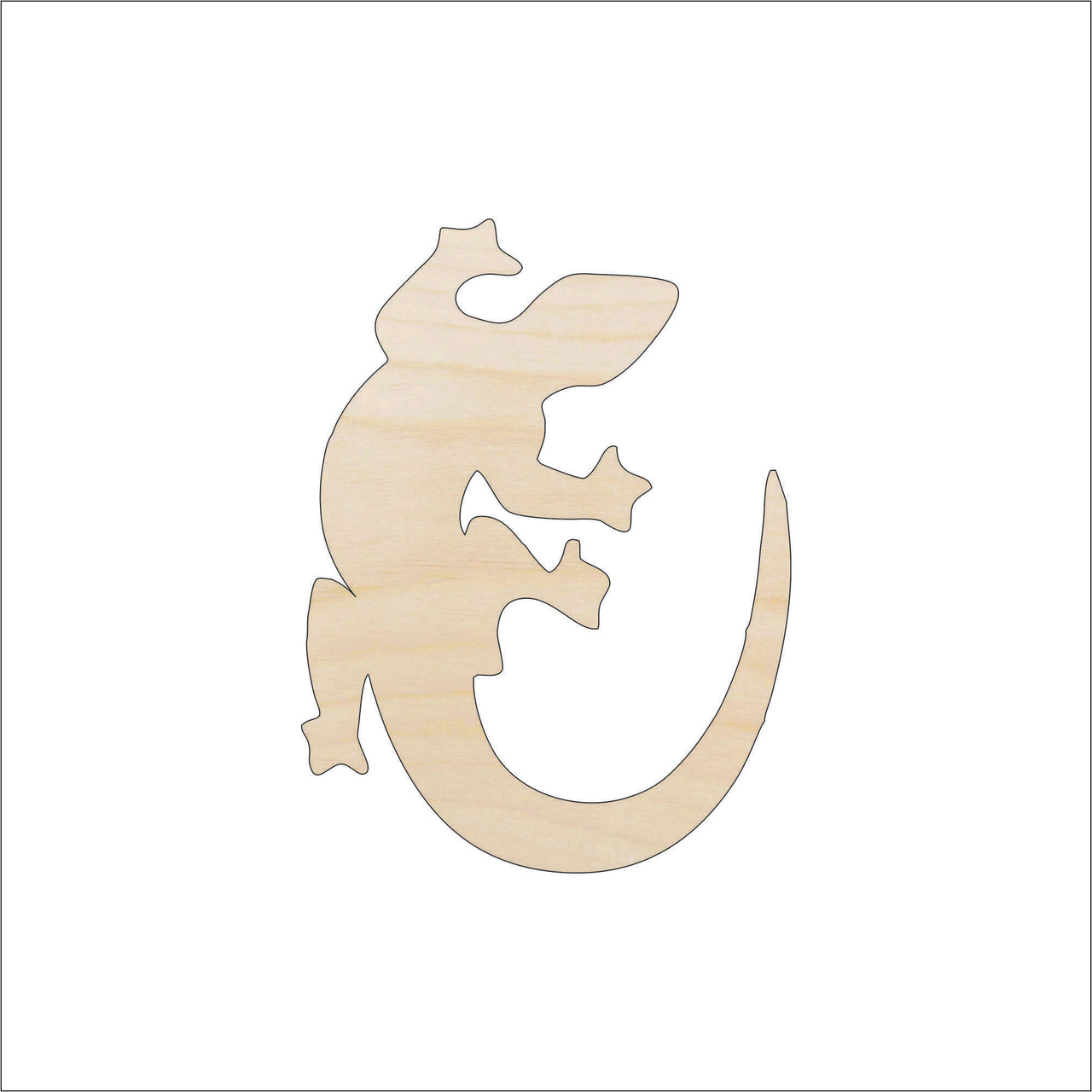 Lizard Wood Craft Shape - Laser Cut Baltic Birch Unfinished DIY Wood Art Supplies REP47 - The Wood Shape Store