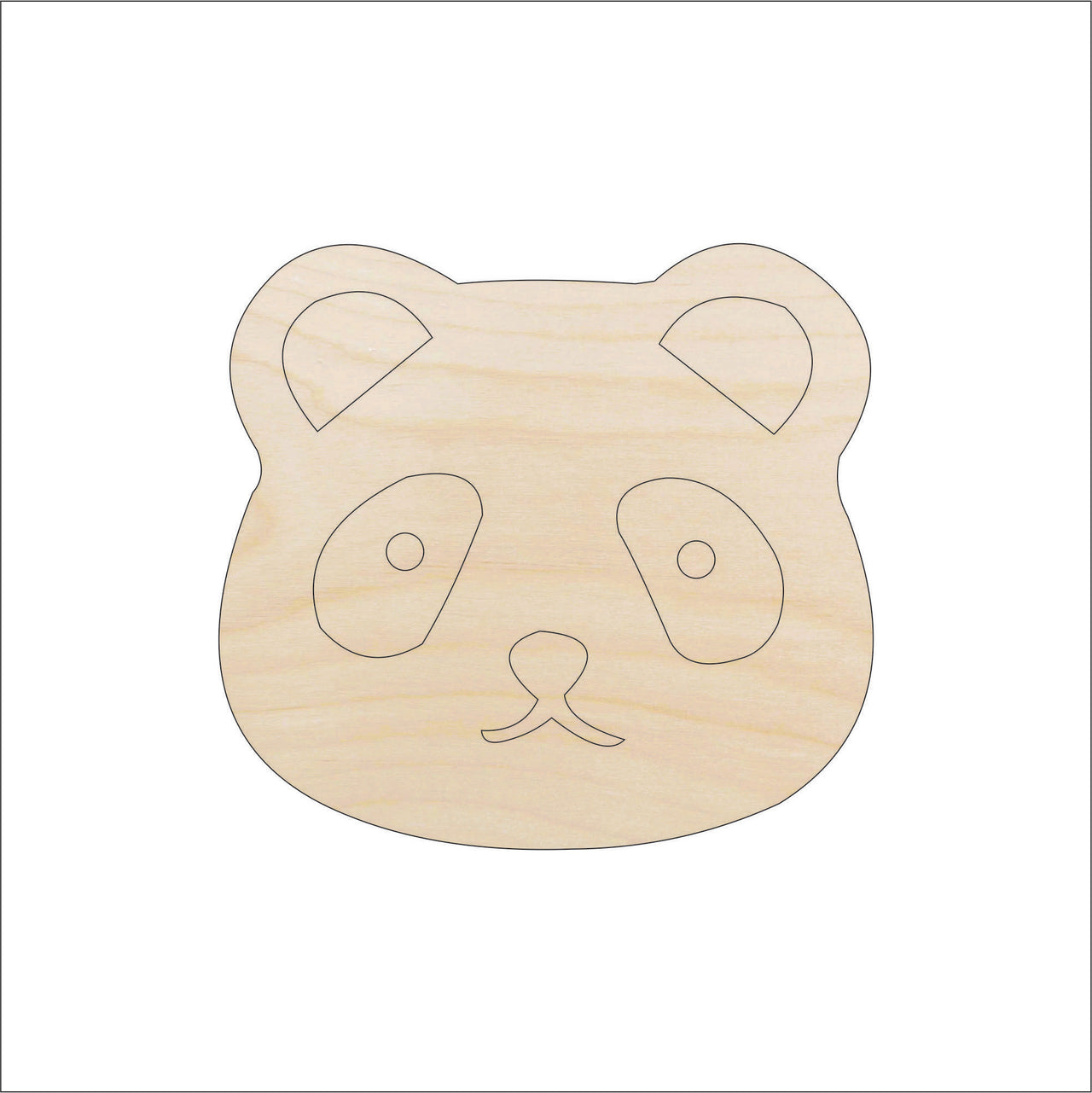 Panda Bear Wood Craft Shape – Laser Cut Baltic Birch Unfinished DIY Wood Art Supplies BER37 - The Wood Shape Store