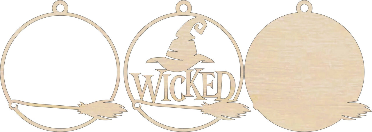 Witch 3D Laser Cut Ornament – Baltic Birch Wood Craft Supplies | DIY Wood Ornament Kit HA33 - The Wood Shape Store