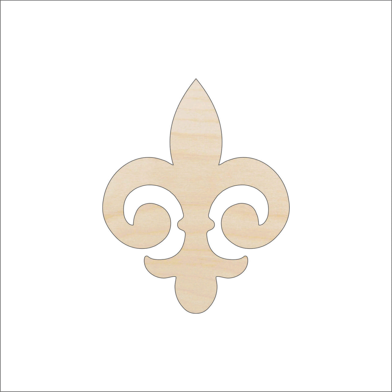 Fleur de Lis Wood Craft Shape - Laser Cut Baltic Birch Unfinished DIY Wood Art Supplies DSN37 - The Wood Shape Store