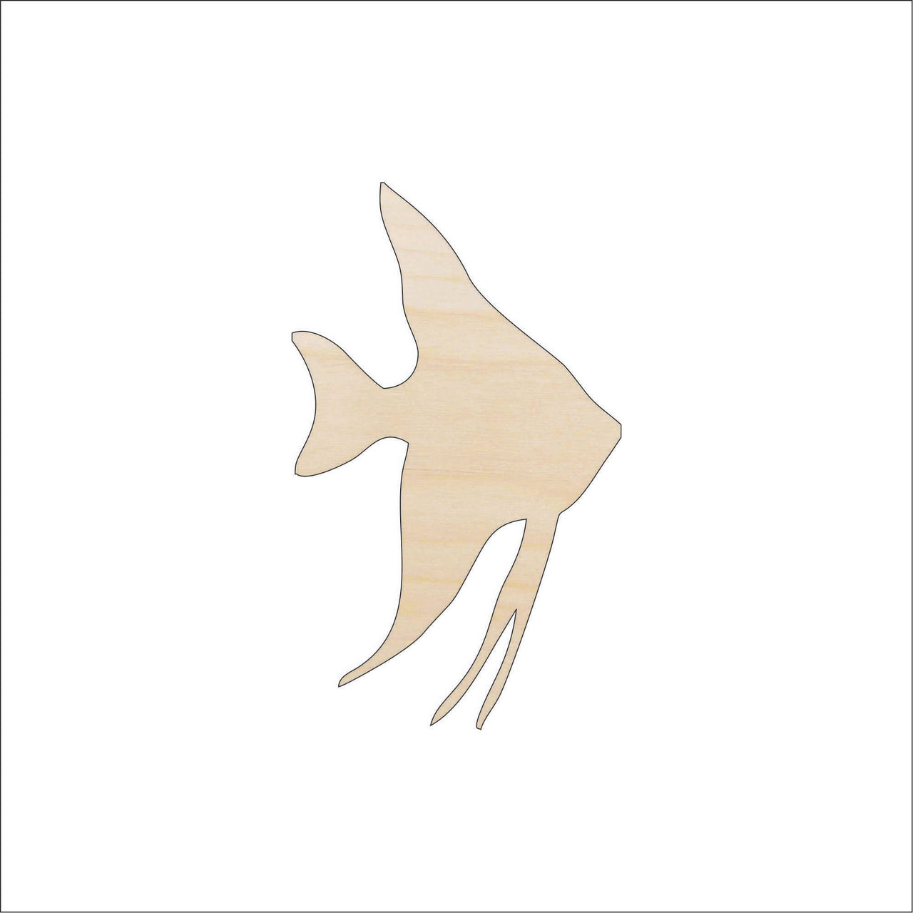 Angelfish Wood Craft Shape - Laser Cut Baltic Birch Unfinished DIY Wood Art Supplies FSH27 - The Wood Shape Store