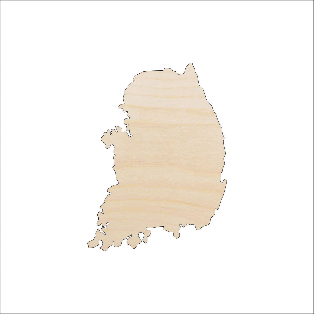 South Korea Wood Craft Shape - Laser Cut Baltic Birch Unfinished DIY Wood Art Supplies WLD85 - The Wood Shape Store