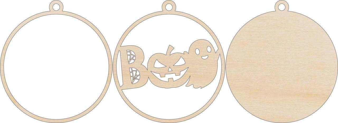 Ghost 3D Laser Cut Ornament – Baltic Birch Wood Craft Supplies | DIY Wood Ornament Kit HA23 - The Wood Shape Store