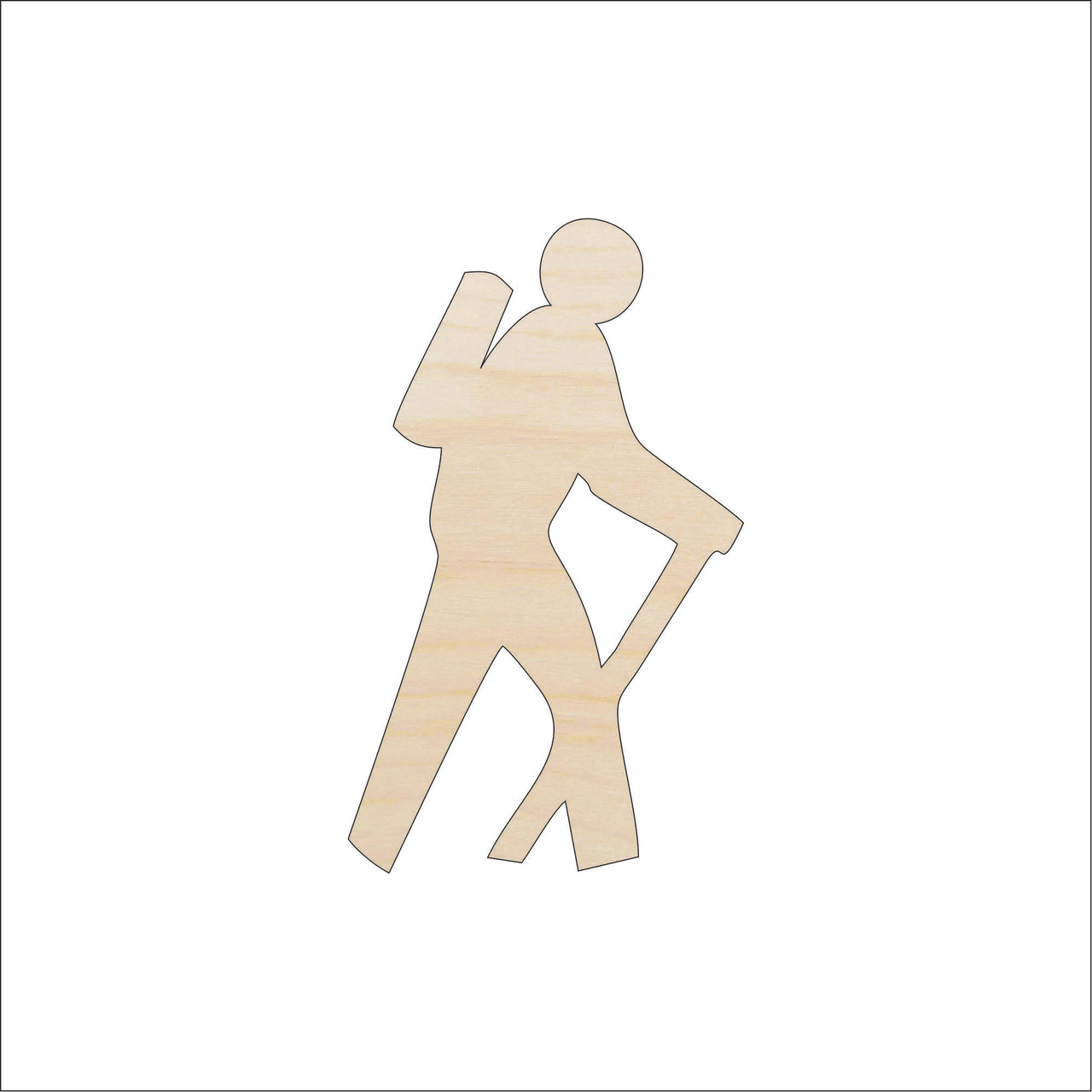 Hiker Wood Craft Shape - Laser Cut Baltic Birch Unfinished DIY Wood Art Supplies SPT682 - The Wood Shape Store