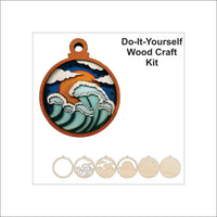 Ocean 3D Laser Cut Ornament Ocean – Baltic Birch Wood Craft Supplies | DIY Kit BC2 - The Wood Shape Store