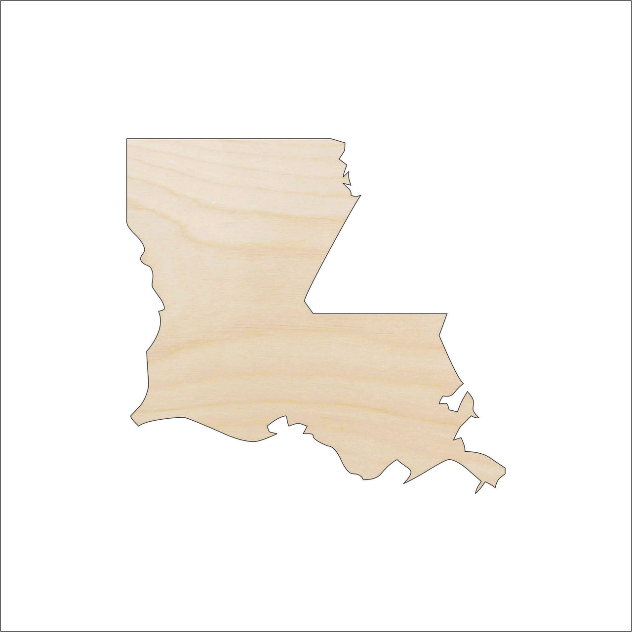 Louisiana Wood Craft Shape - Laser Cut Baltic Birch Unfinished DIY Wood Art Supplies STAT66 - The Wood Shape Store