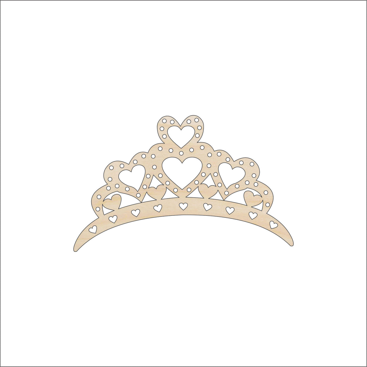 Crown Wood Craft Shape - Laser Cut Baltic Birch Unfinished DIY Wood Art Supplies CLT81 - The Wood Shape Store