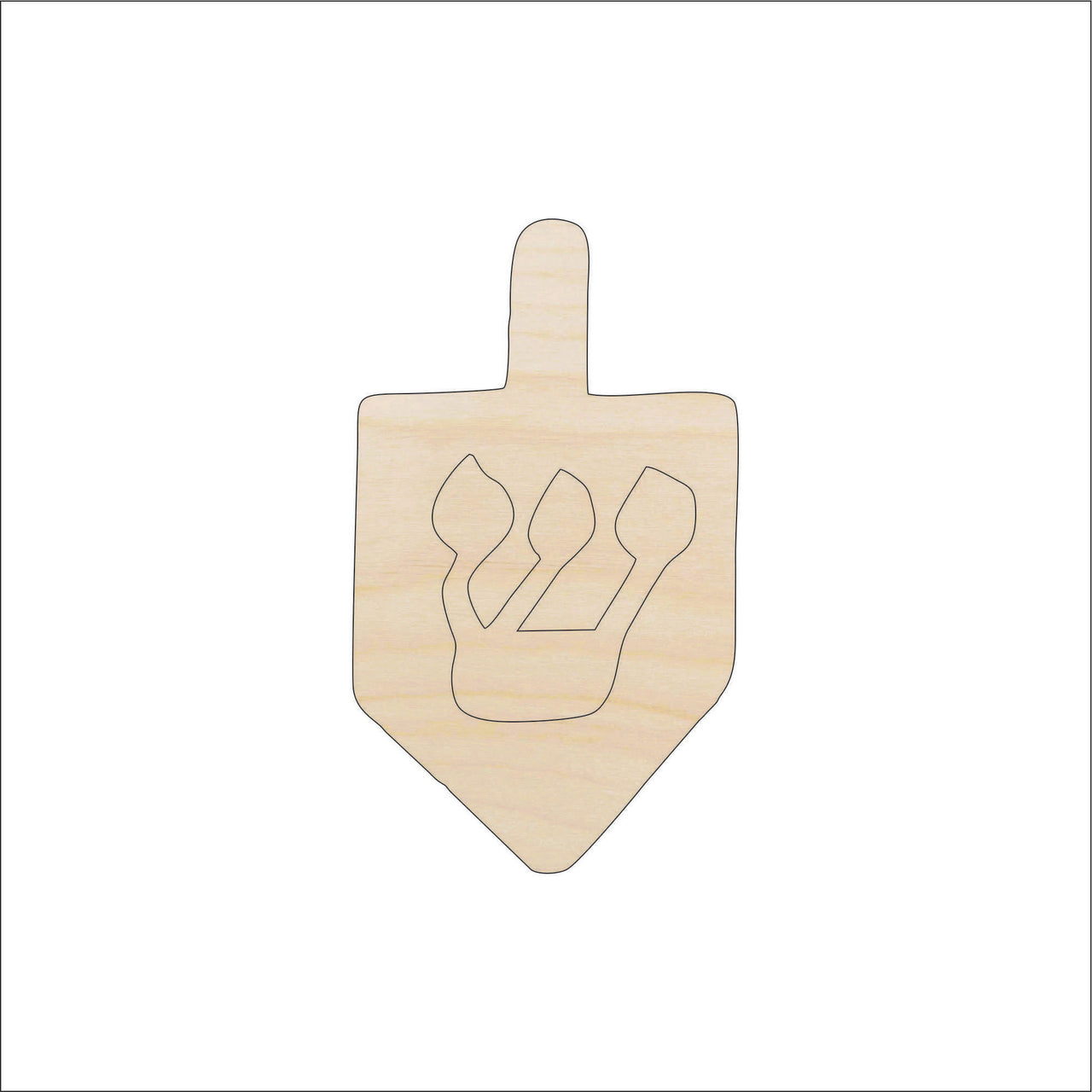 Dreidel Wood Craft Shape - Laser Cut Baltic Birch Unfinished DIY Wood Art Supplies REL82 - The Wood Shape Store