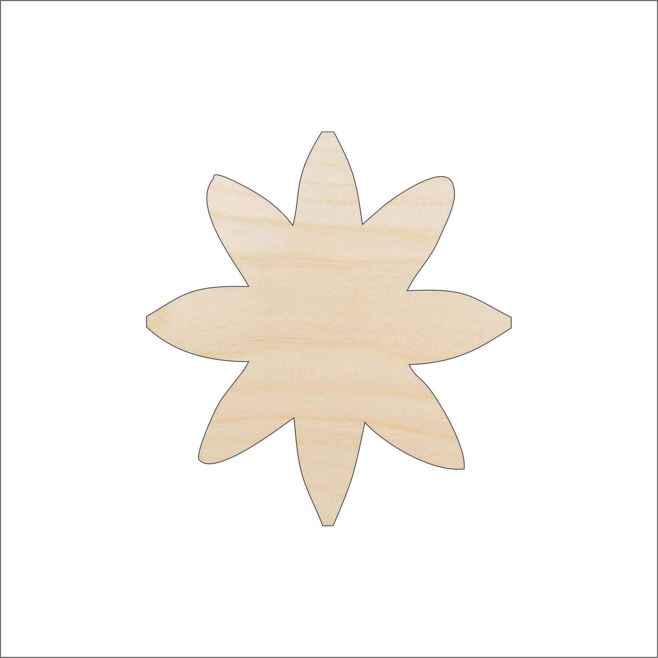 Flower Wood Craft Shape - Laser Cut Baltic Birch Unfinished DIY Wood Art Supplies FLR24 - The Wood Shape Store