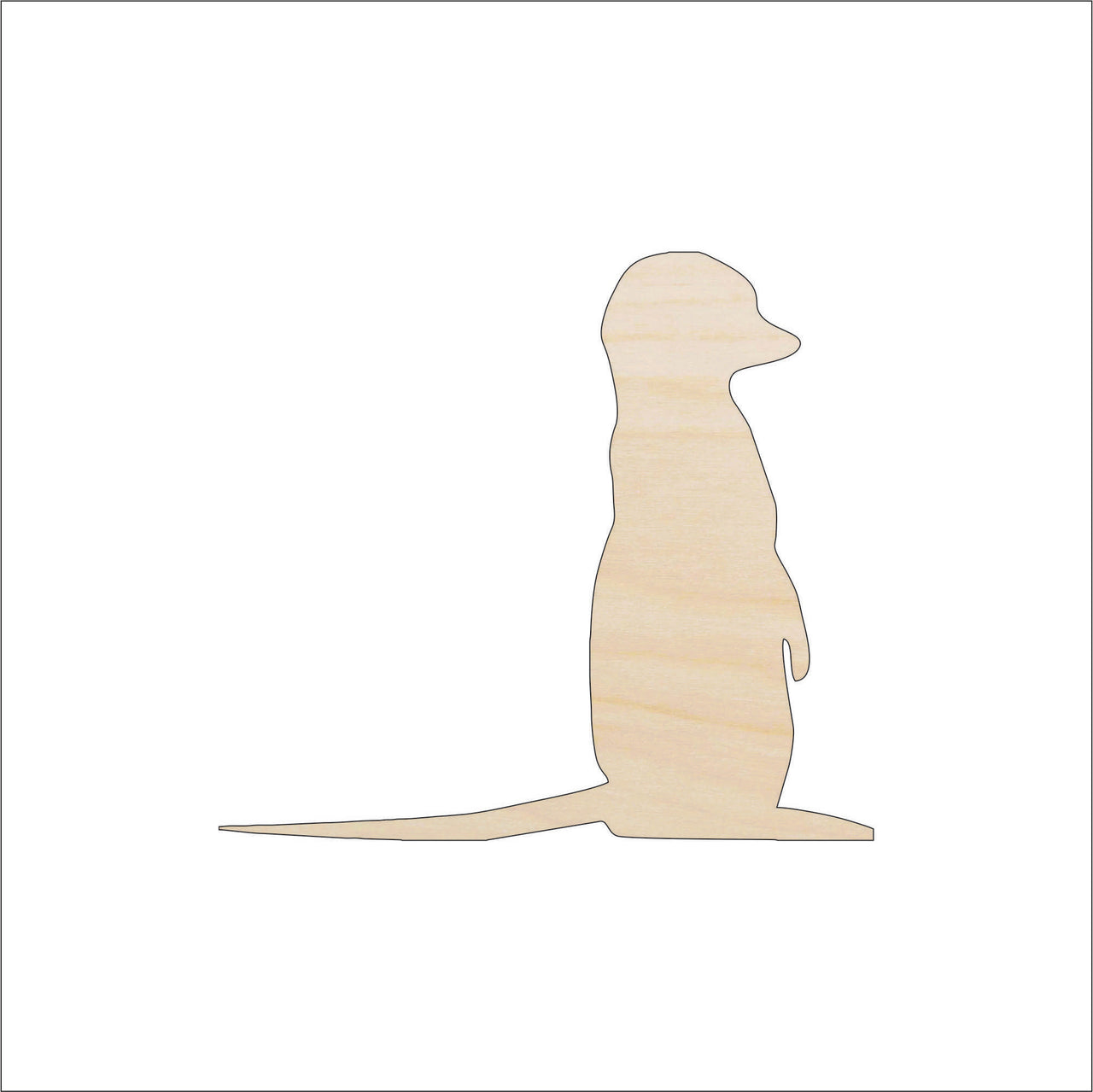 Meerkat Wood Craft Shape – Laser Cut Baltic Birch Unfinished DIY Wood Art Supplies ANML32 - The Wood Shape Store