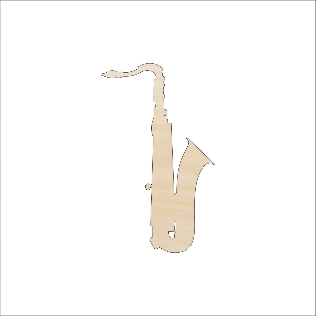Saxophone Wood Craft Shape - Laser Cut Baltic Birch Unfinished DIY Wood Art Supplies MSC38 - The Wood Shape Store
