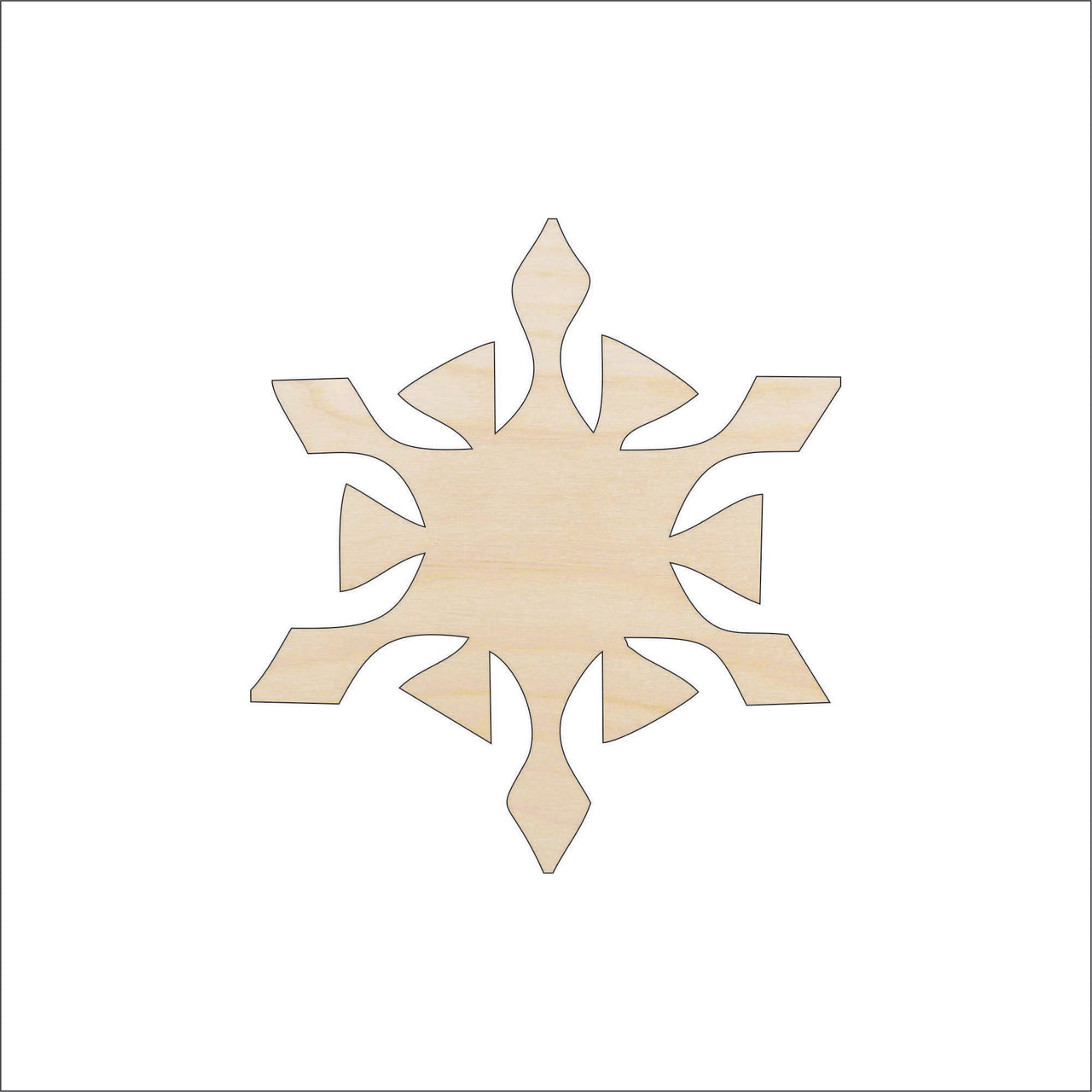Snowflake Wood Craft Shape - Laser Cut Baltic Birch Unfinished DIY Wood Art Supplies SNW19 - The Wood Shape Store