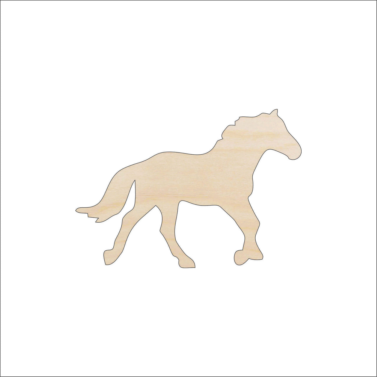 Horse Wood Craft Shape - Laser Cut Baltic Birch Unfinished DIY Wood Art Supplies HRS32 - The Wood Shape Store