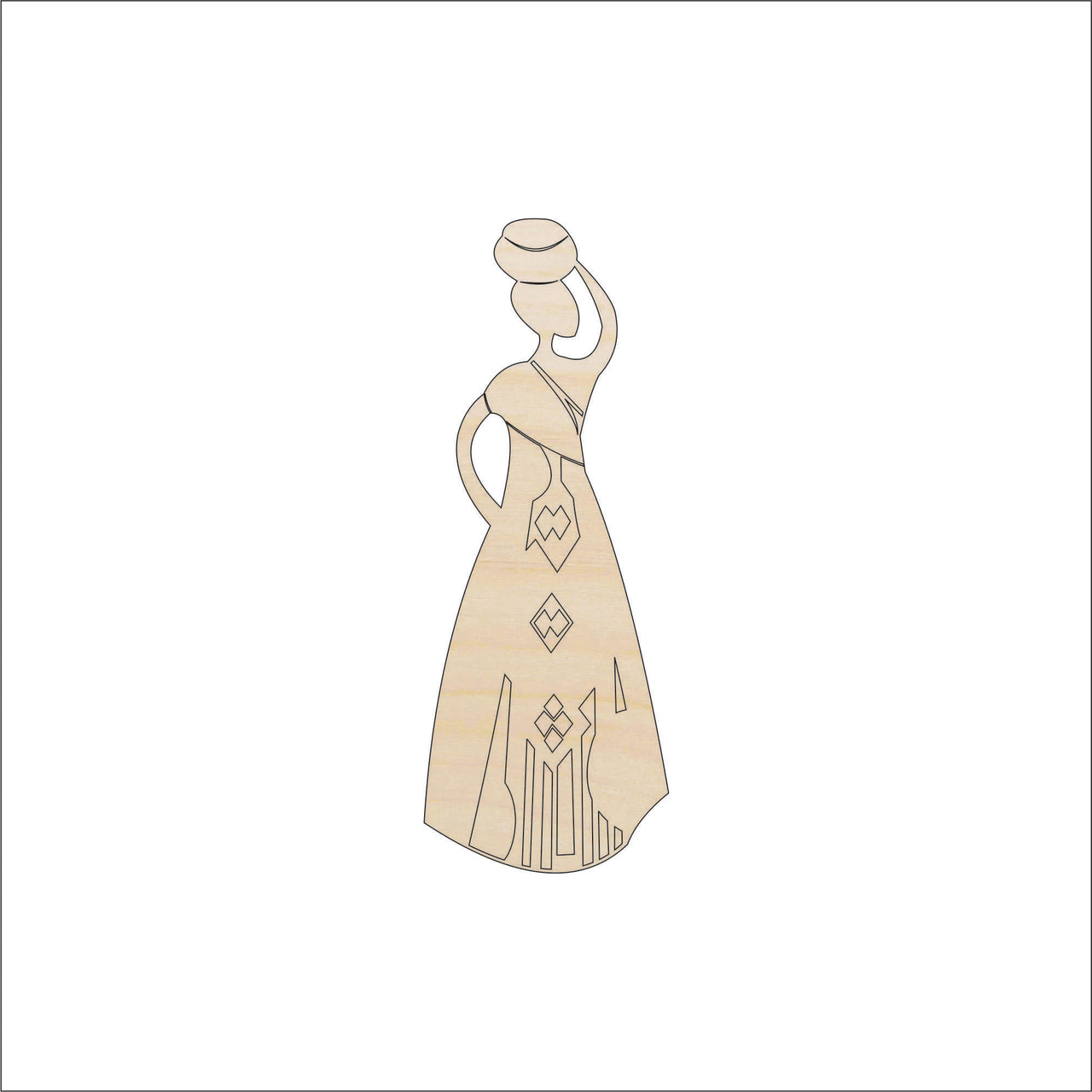 Woman Wood Craft Shape - Laser Cut Baltic Birch Unfinished DIY Wood Art Supplies PPL81 - The Wood Shape Store