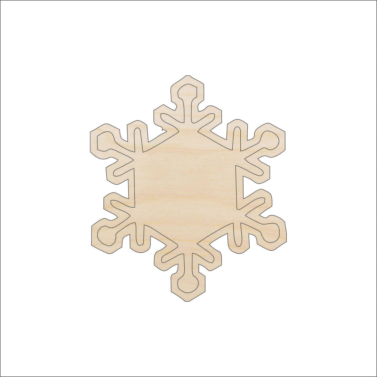 Snowflake Wood Craft Shape - Laser Cut Baltic Birch Unfinished DIY Wood Art Supplies SNW41 - The Wood Shape Store