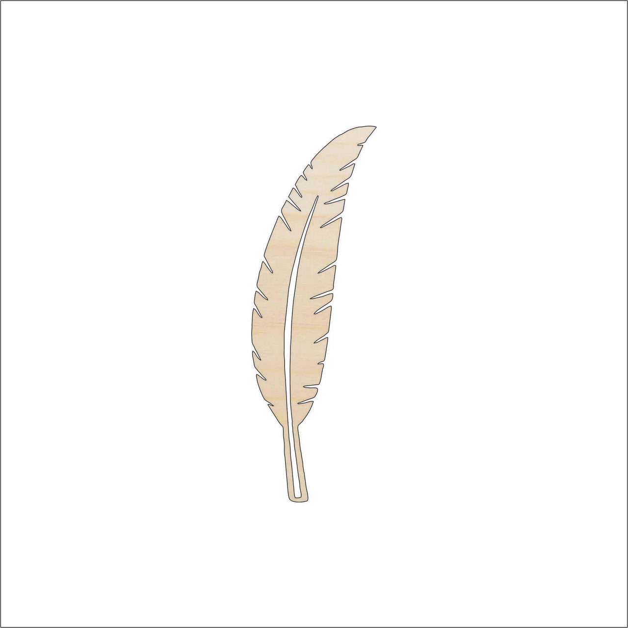 Feather Wood Craft Shape - Laser Cut Baltic Birch Unfinished DIY Wood Art Supplies XTR36 - The Wood Shape Store