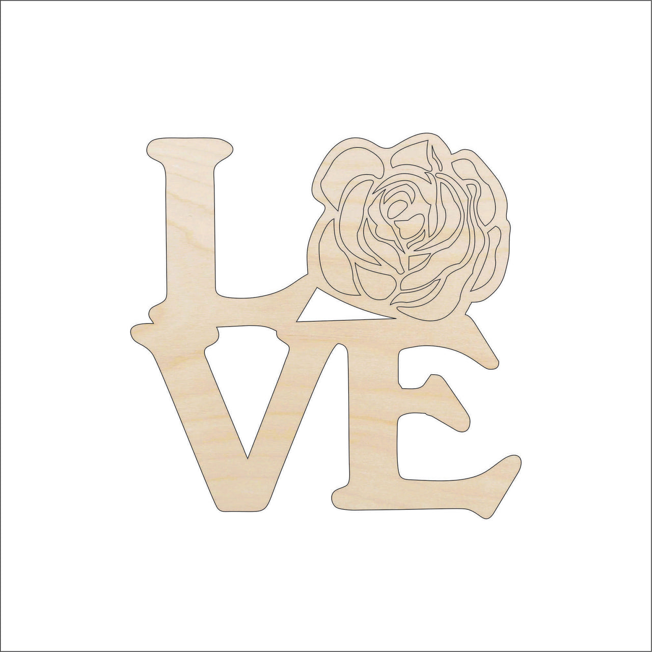 Roses Phrase Wood Craft Shape - Laser Cut Baltic Birch Unfinished DIY Wood Art Supplies FLR65 - The Wood Shape Store