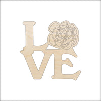 Roses Phrase Wood Craft Shape - Laser Cut Baltic Birch Unfinished DIY Wood Art Supplies FLR65 - The Wood Shape Store