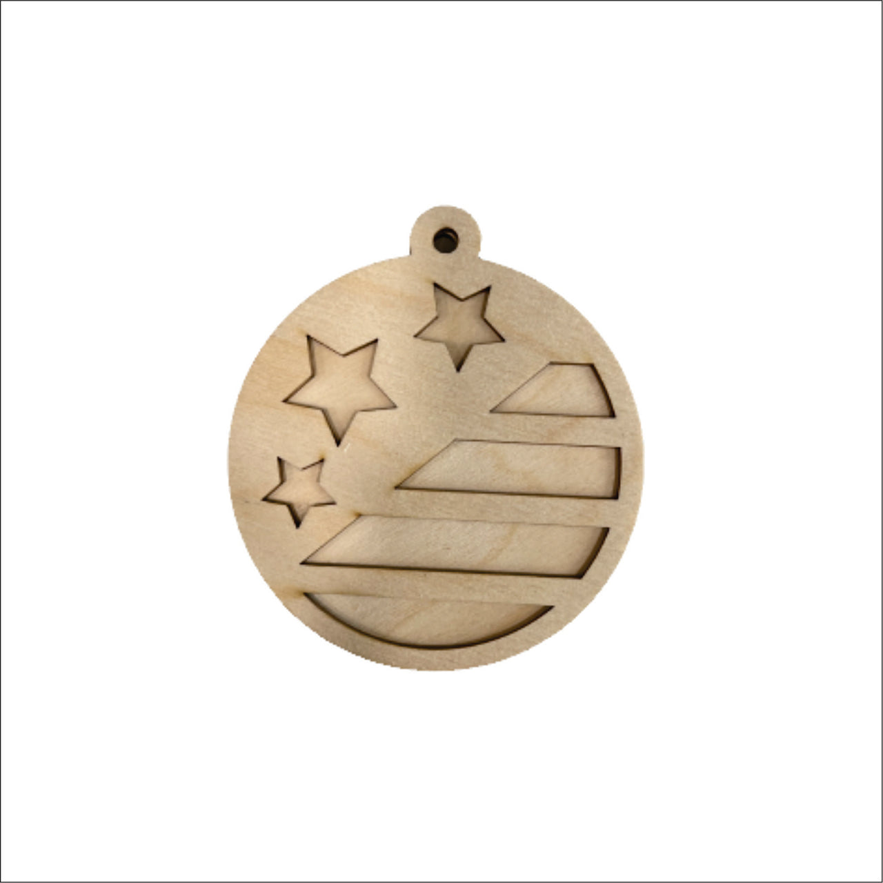 America 3D Laser Cut Ornament Door Sign – Baltic Birch Wood Craft Supplies | DIY Wood Ornament Kit US2 - The Wood Shape Store